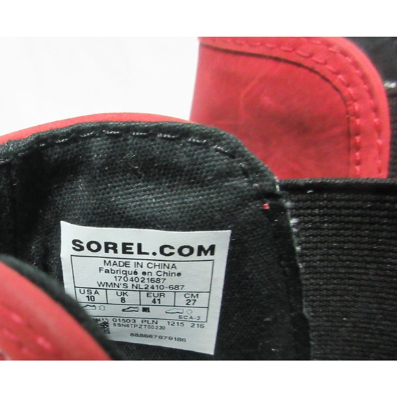 Sorel Out N About Rain Boots Women's Size 10 Red Suede Slip Ons - Picture 5 of 7